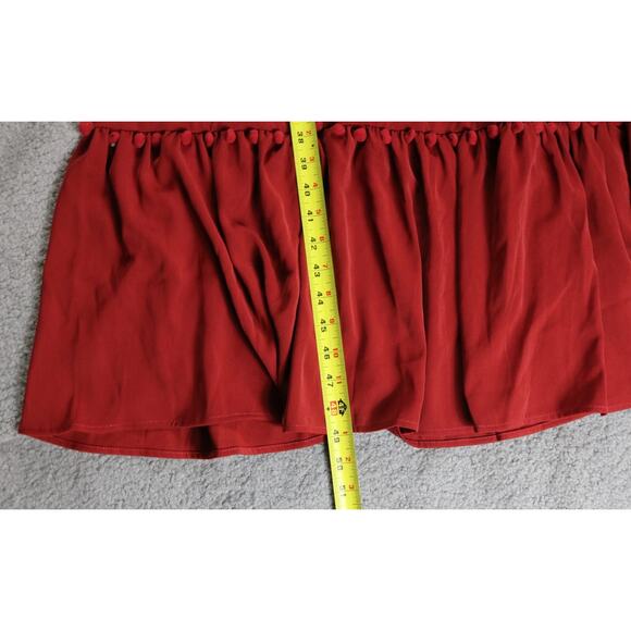 NEW Anany Dress Womens Medium Red Floral Beige Embroidery Maxi Boho - Picture 6 of 8